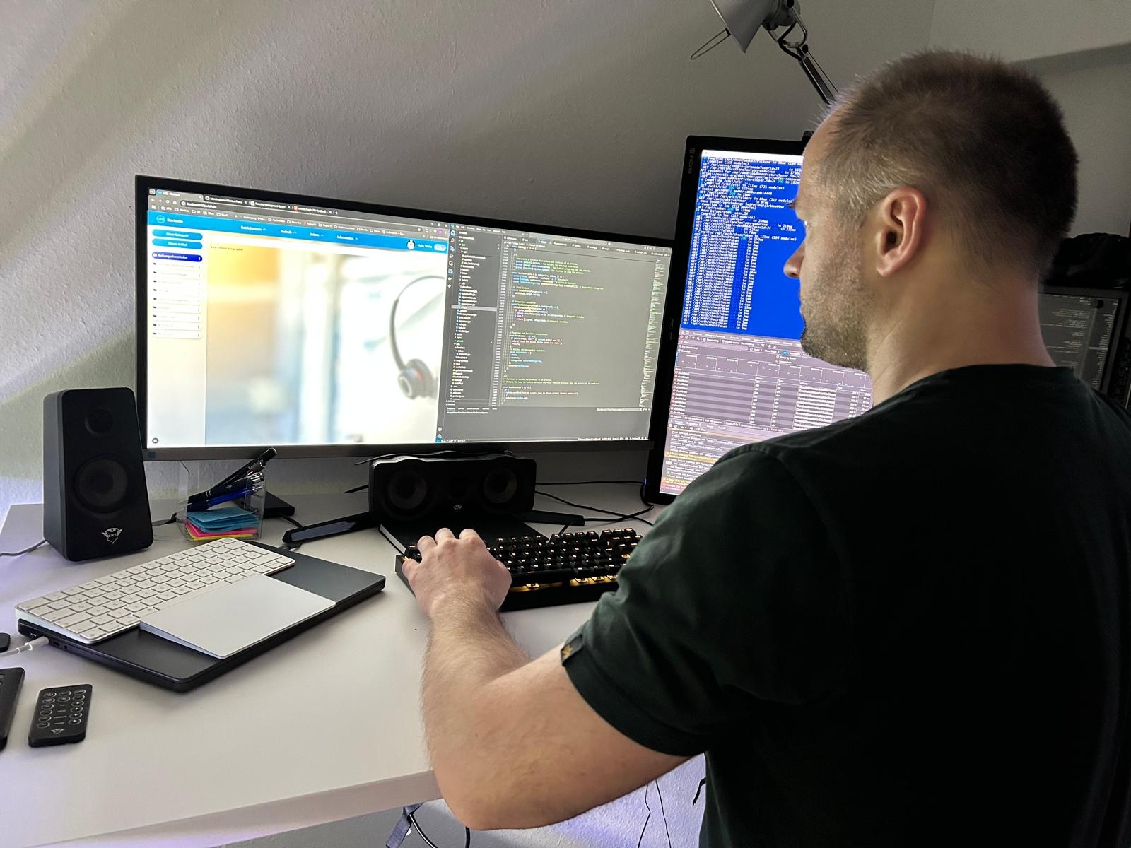Tobias Thamm bei der Arbeit